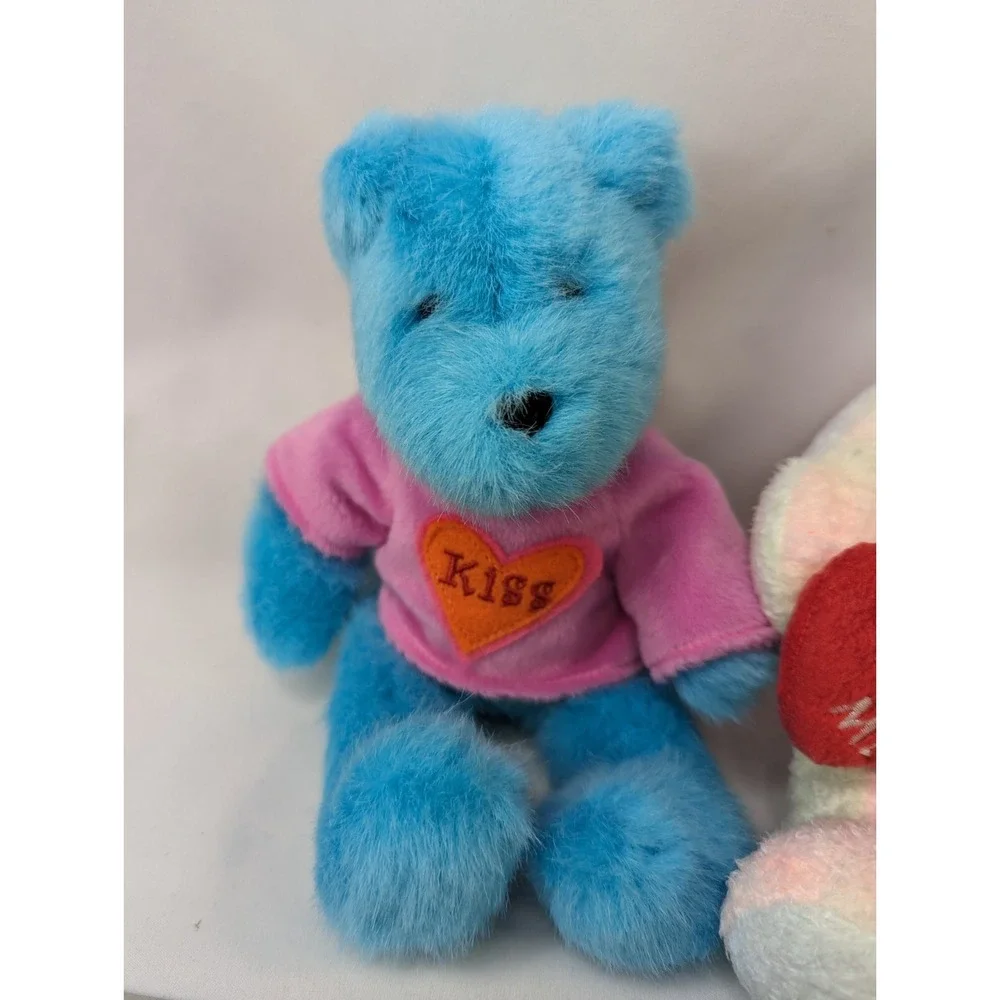 GAC Valentines Bear Plush Lot 1998 Hearts Kiss 8 9 Inch Stuffed Animal‎ Toy